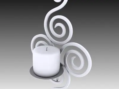 Wallmounted Iron Candle Holder 3D model