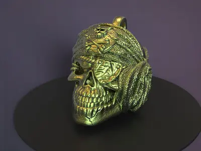 Pirate skull vol1 Pendant jewelry 3D print model