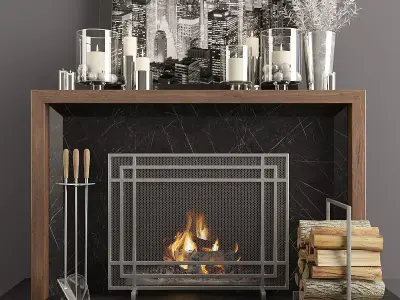 Fireplace and Decor 36 3D model