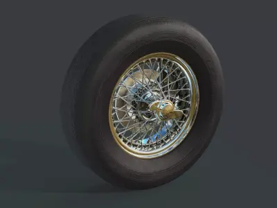 Austin Healey 300 MK3 Wheels Low-poly 3D model