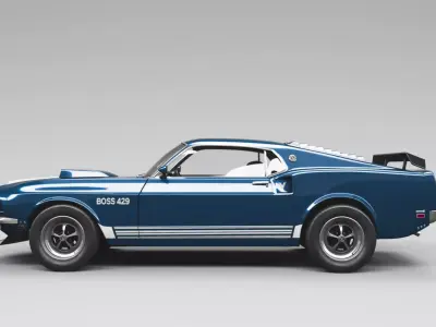 Ford Mustang Boss 429 Low-poly 3D model