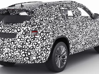 Test prototype SUV in camouflage 3D model