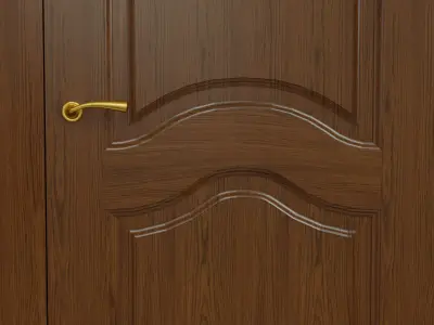 Classic wooden door 06 Low-poly 3D model