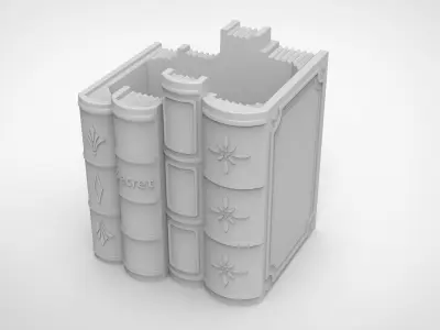 upright book pattern vase 3D print model