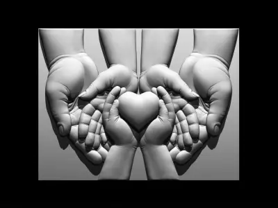 Heart in hand 3D print model 3D print model