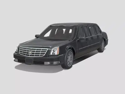 Cadillac Limousine 2006 Low-poly 3D model