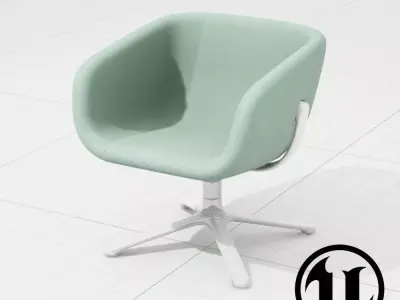 PlusHalle Scoop Chair UE4 Low-poly 3D model