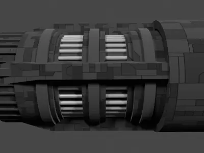 Spacecraft thruster 3 Low-poly 3D model