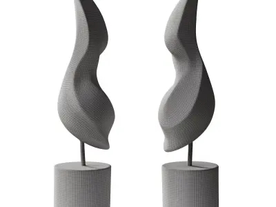 Abstract sculpture  Low-poly 3D model