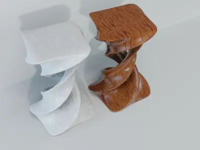 Art Decor - Twisted Tables Low-poly 3D model