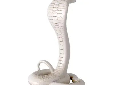 Ceramic King Cobra Snake Sculpture 3D model