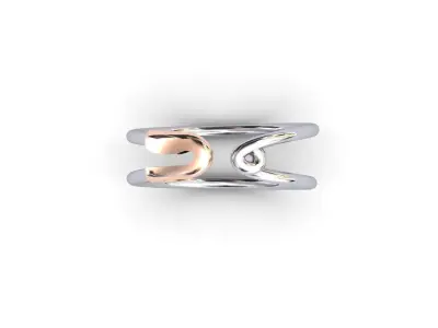 Safety pin jewelry ring 3D model 3D print model