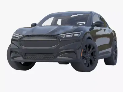 Generic E-SUV lowpoly Low-poly 3D model