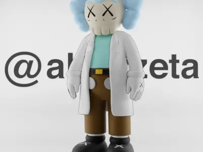 Kaws Rick Sanchez x Morty Smith Textured Low-poly 3D model