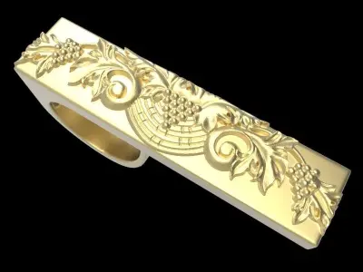 adjustable ring with engraving 4  3D print model