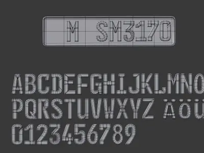 License Plate Germany EU Low-poly 3D model