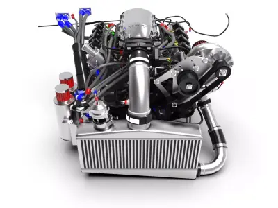 LS V8 Engine Low-poly 3D model