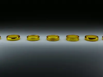 Gold wedding rings Free 3D model