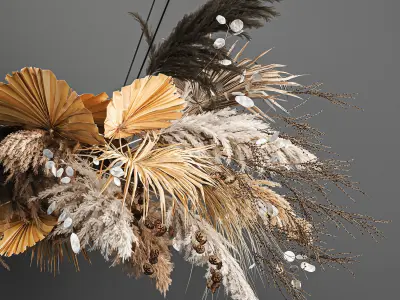 Hanging decor of their dried pampas grass 189 3D model