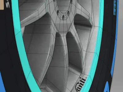 W06 Wet front tyre Low-poly 3D model