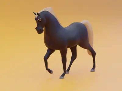 Horse character  Low-poly 3D model
