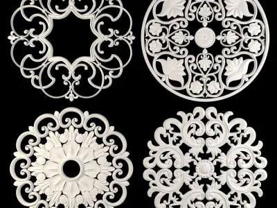 Decorative Wall Rosettes 09 3D model