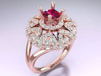 Diamond Ring - Womens Rings - GN196 3D print model