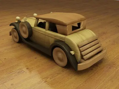 wooden car 3D model
