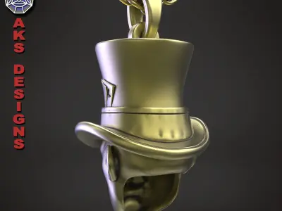 Pendant organic biker jewelry Magician v154 3D print model