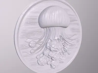 Jellyfish 2 basrelief for 3D printing 3D print model
