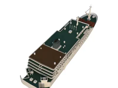 ferry cruise ship Low-poly 3D model