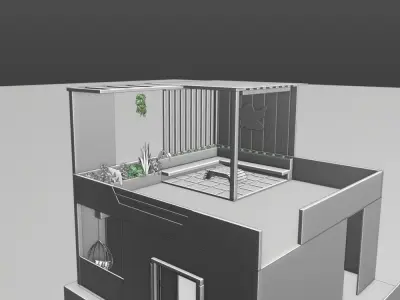 House elevation 3d Model 3D model