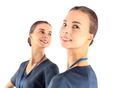 Surgical nurse 42 Low-poly 3D model