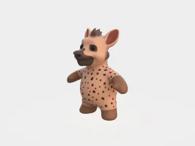 Little animal baby - Hyena cute - Animated Low-poly 3D model