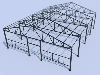 3D Model of Metal Structure Frame MK2 Low-poly 3D model