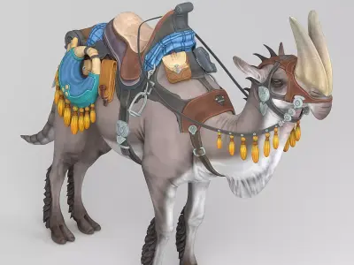 Cartoon Camel  Low-poly 3D model