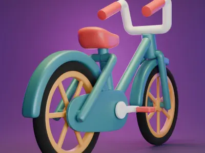 Cartoon style Bicycle 3D model