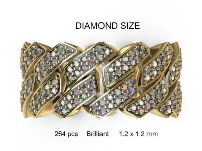 CUBAN RING SQUARE SIZE 9 USA 3D print model