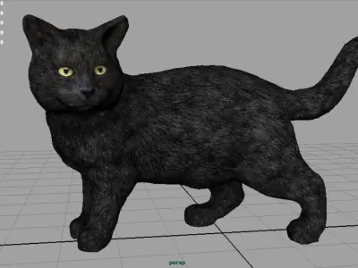 Black Cat  Low-poly 3D model