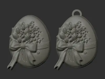 easter egg flower decor  3D print model