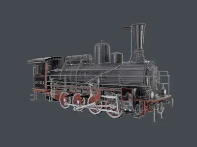 train locomotive Low-poly 3D model