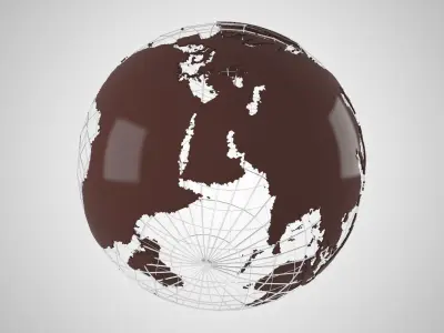 Globe News Skeleton Rich Coffe Color 3D model