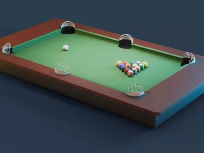 Poolball Soccer Table - Soccer Pool Billard 3D model