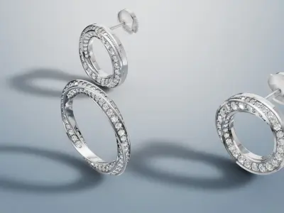 Graff Ring and Earrings gold jewelry set 3D print model C 86 3D print model