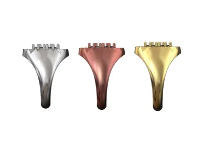 Diamond cluster Claw marks oval ring US sizes 7 8 9 3D print model