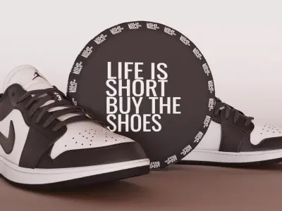 3D Model Nike Jordan Low Panda Low-poly 3D model