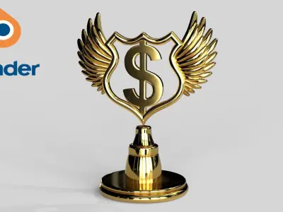 Award Trophy 02 Low-poly 3D model