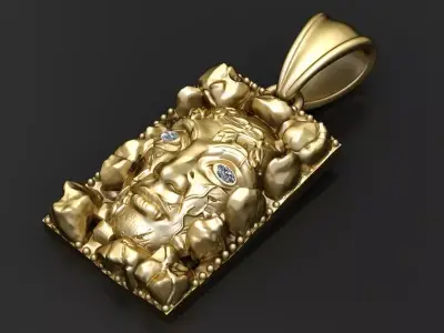 face pendant 3D printable model  3D print model