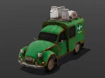 Rusted Milk Tanker 3D Model Low-poly 3D model