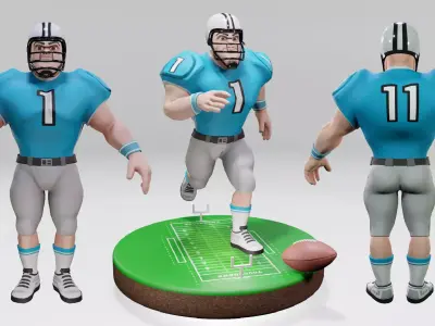 American Football Touchdown Character 03 Low-poly 3D model